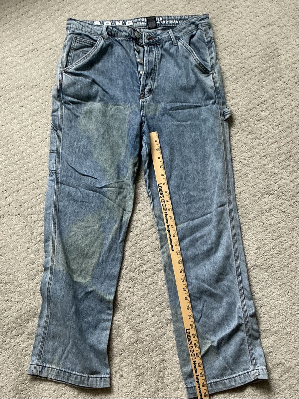 Relaxed distressed woman’s Blue Carpenter Jeans - Denim